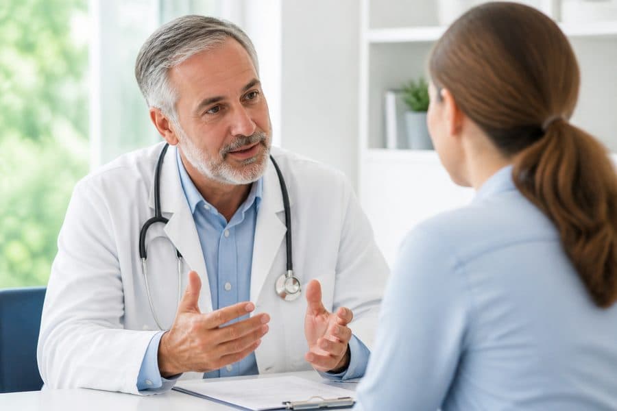 Doctor providing medical advice to a patient